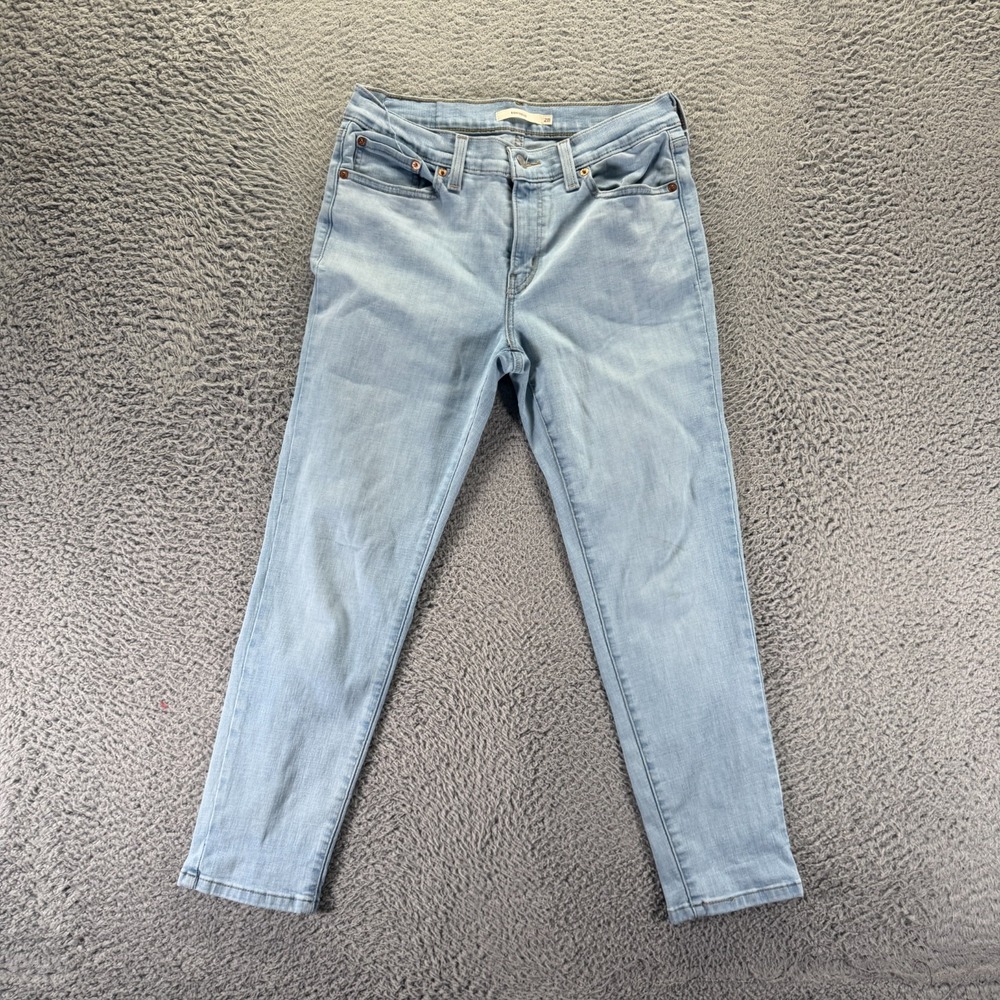 Levi's Jeans Women's 28x26 Blue Cotton Denim Boyfriend Tapered Workwear Stretch